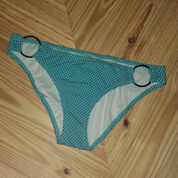 Victoria's Secret Swim Victorias Secret Blue And Black Bikini Bottoms M Poshmark